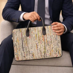 Eco-Friendly Laptop Bag | Upcycled Newspaper Textile and Tyre tubes | Scrapshala