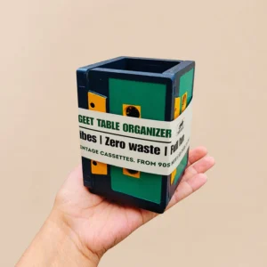 Geet Table Organizer | Upcycled Pen Stand from Audio Tapes | Handcrafted in Banaras